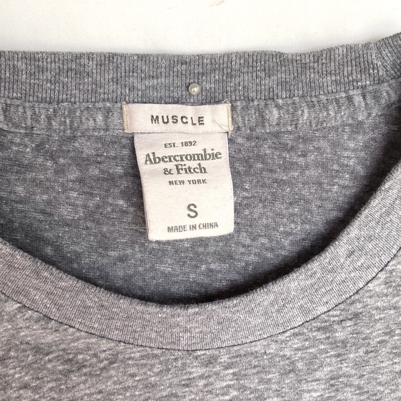 Gently Worn Abercrombie & Fitch Muscle Rare Graphic Content Men’s Tee Small Gray - Picture 4 of 12